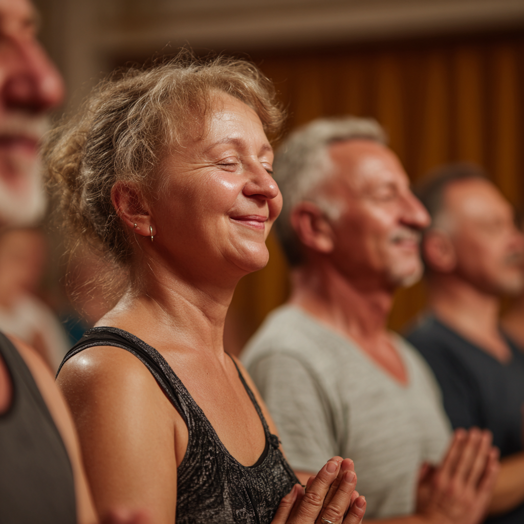 Polish woman and man demonstrating balance poses, showing strength and flexibility in yoga practice